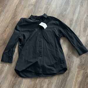 Zara Women's Black Button Down Shirt